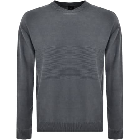 Armani Exchange Logo Knit Jumper Grey Mainline Menswear